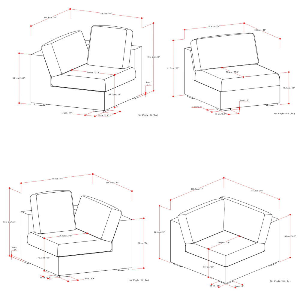 Jasmine - Handcrafted Sectional Sofa