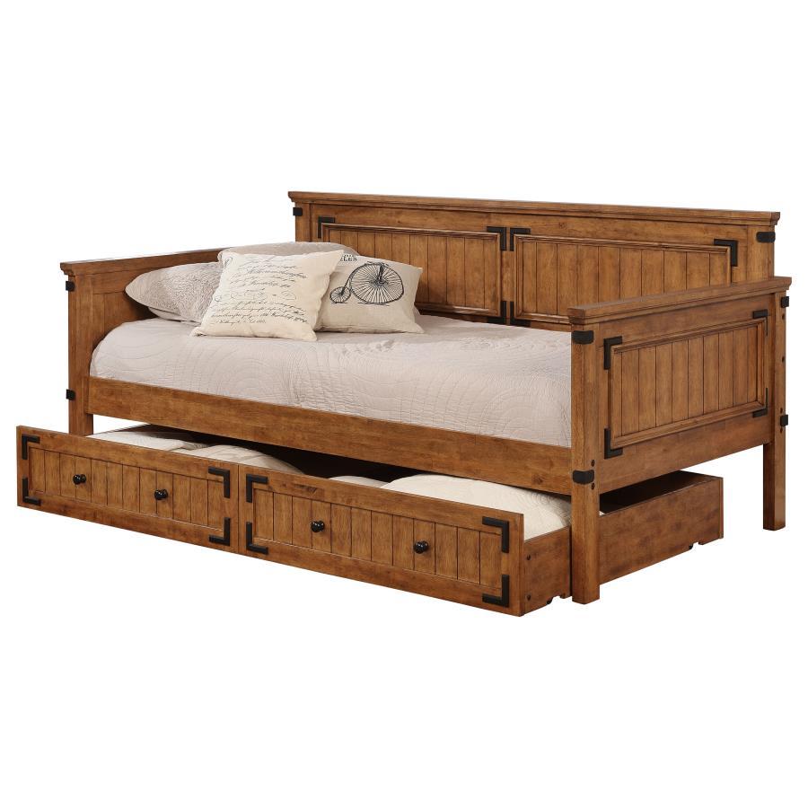 Oakdale - Wood Twin Daybed with Trundle - Rustic Honey by Coaster Fine Furniture | Bel Furniture