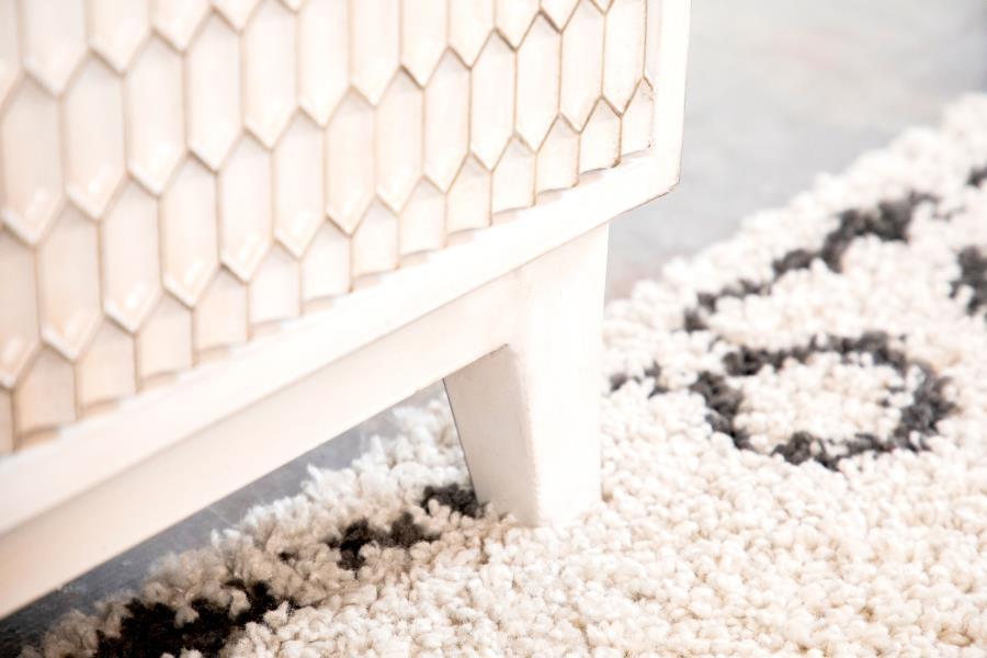 Gambon - 2 Door Wood Honeycomb Pattern Accent Cabinet - White by CoasterElevations | Bel Furniture