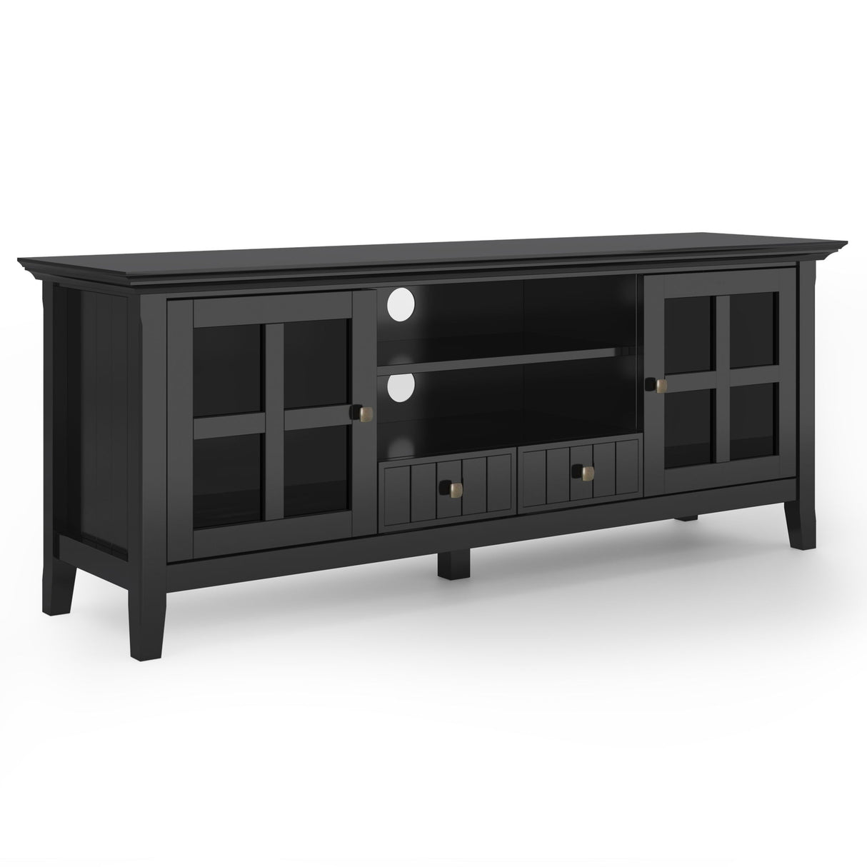 Acadian - TV Media Stand Black by Simpli-Home | Bel Furniture
