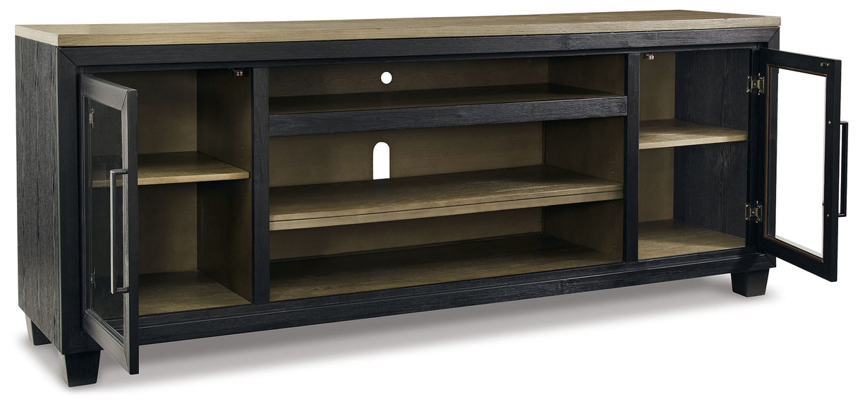 Foyland - Black / Brown - XL TV Stand w/Fireplace Option by Signature Design by Ashley® | Bel Furniture