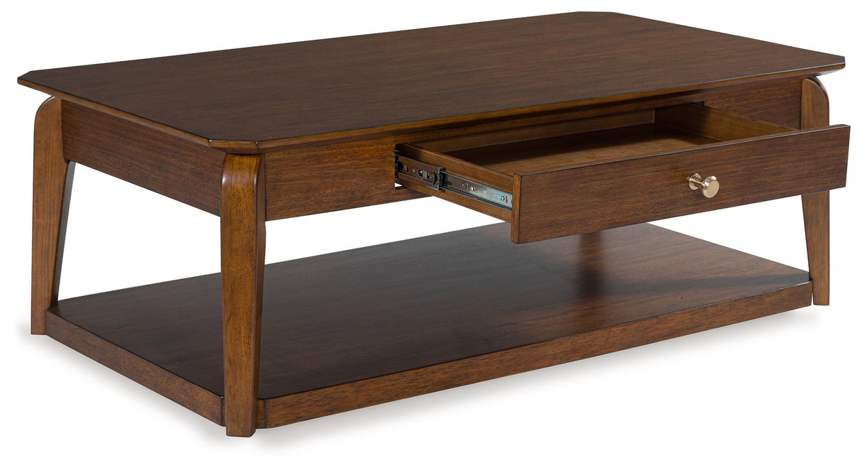 Trenmour - Medium Brown - Rectangular Cocktail Table by Signature Design by Ashley® | Bel Furniture