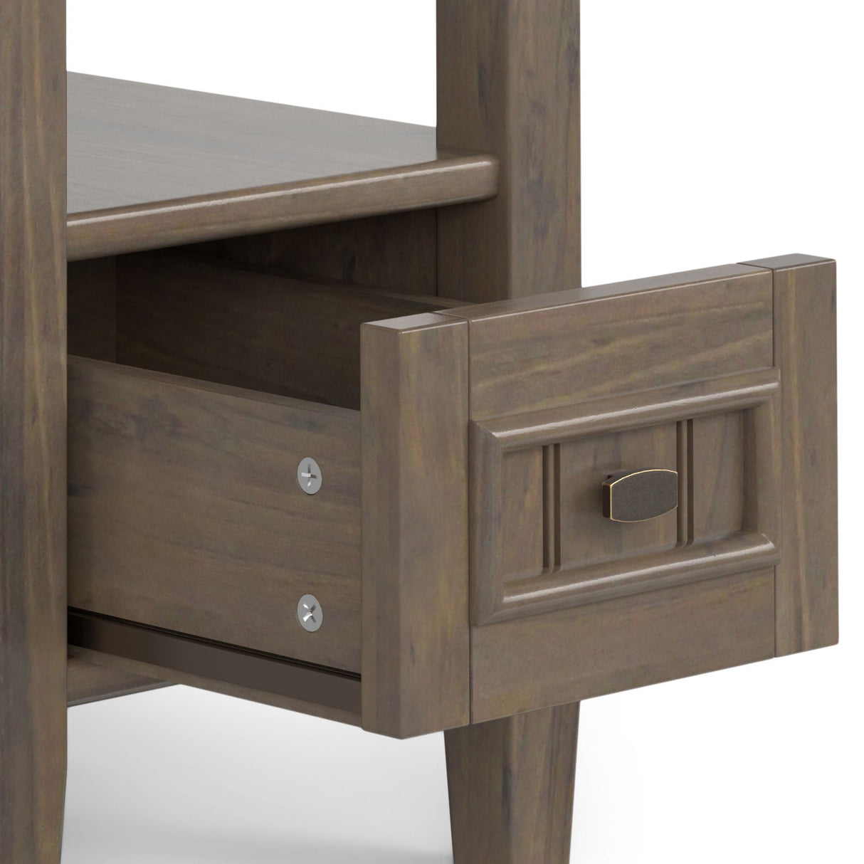 Lev - Narrow End Table - Smoky Brown by Simpli-Home | Bel Furniture