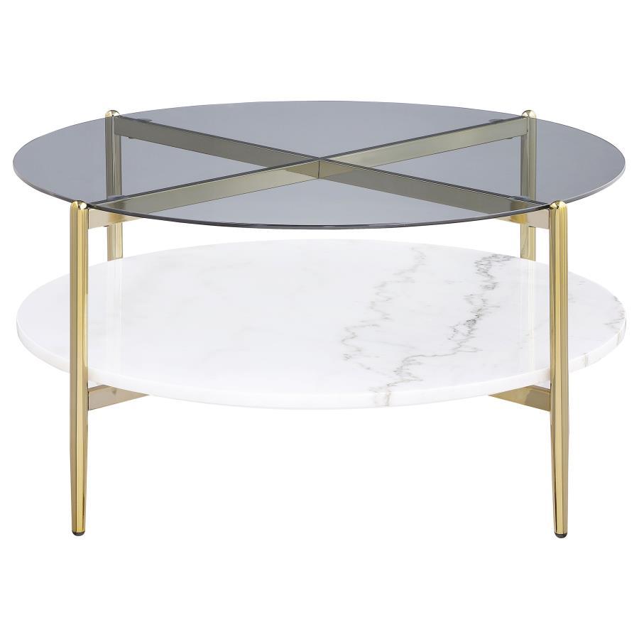 Jonelle - Round Glass Top Table by CoasterEveryday | Bel Furniture