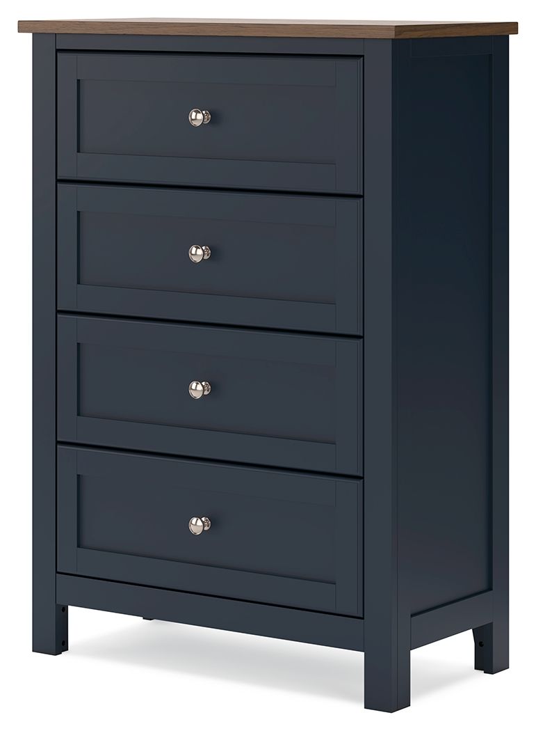Landocken - Brown / Blue - Four Drawer Chest by Signature Design by Ashley® | Bel Furniture