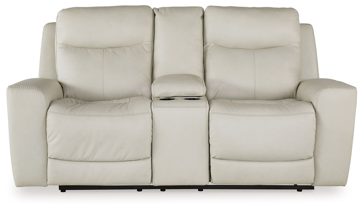 Mindanao - Power Reclining Loveseat With Console /Adj Hdrst by Signature Design by Ashley® | Bel Furniture