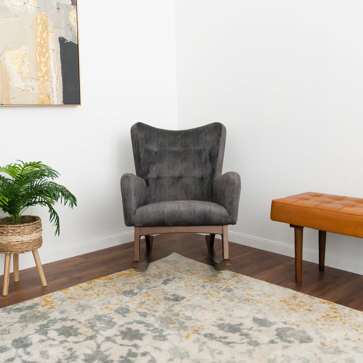 Alistair - Rocking Chair - Brown / Dark Gray by Ashcroft Furniture | Bel Furniture