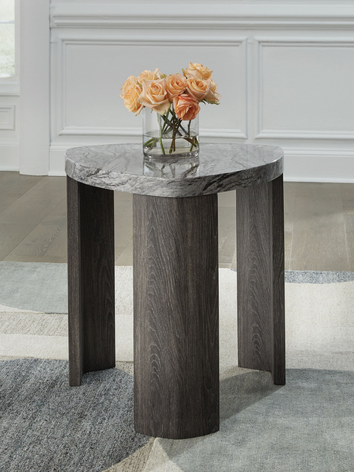 Surmour - Gray / Brown - Triangle End Table by Signature Design by Ashley® | Bel Furniture