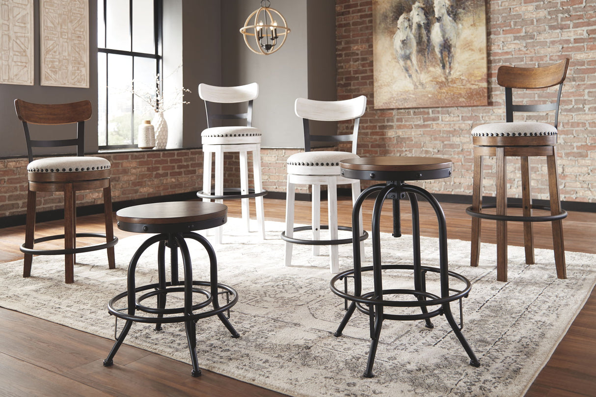 Valebeck - Swivel Barstool (Set of 2) - Brown / Black