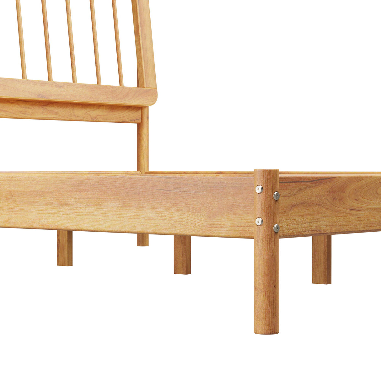Mid-Century Modern Solid Wood Spindle Bed by Walker Edison | Bel Furniture