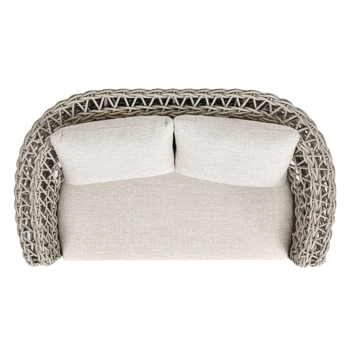 Everly - Frame Barrel Deep Seating Patio Loveseat Sofa Axroma Olefin - Oat Beige by Jennifer Taylor Home | Bel Furniture