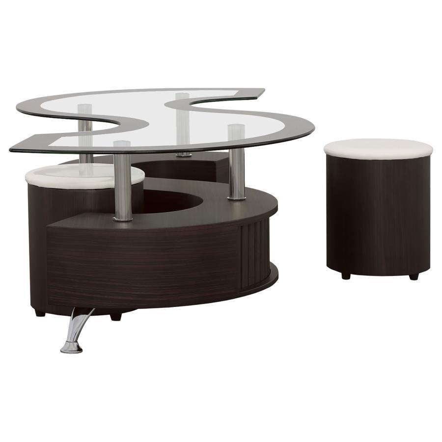 Buckley - 3 Piece Coffee Table And Stools Set by Coaster Fine Furniture | Bel Furniture