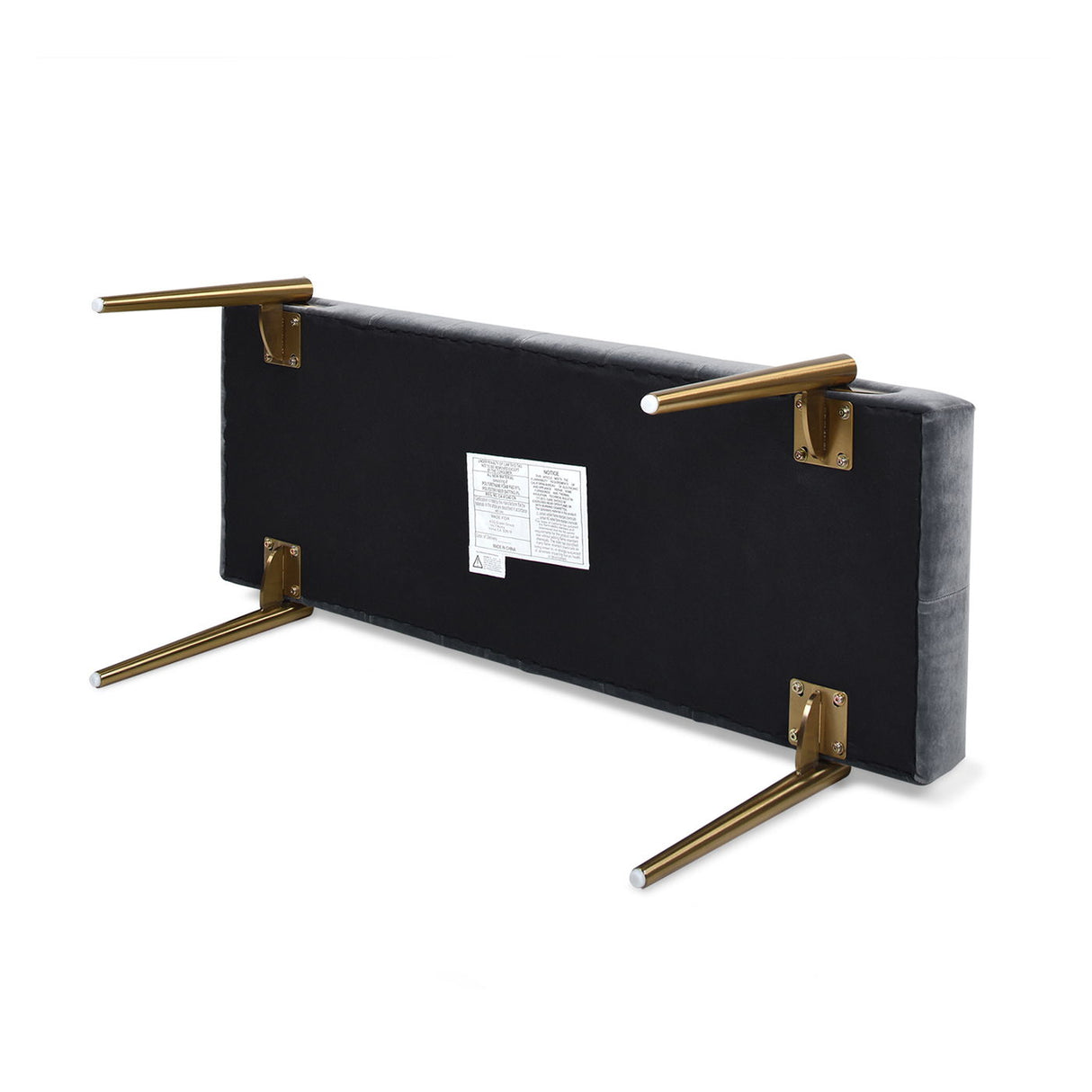 Aria - Upholstered Gold Accent Bench by Jennifer Taylor Home | Bel Furniture