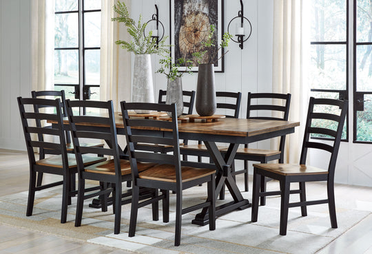 Wildenauer - Dining Room Set Dark Brown 9 Pc. Table, 8 Chairs by Signature Design by Ashley® | Bel Furniture