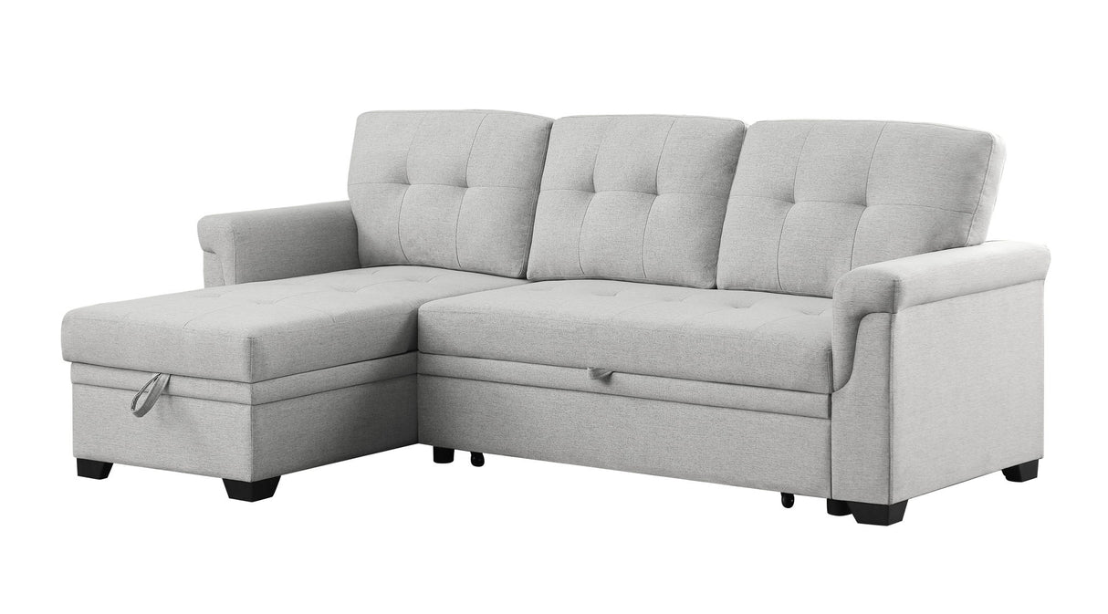 Lucca - Linen Reversible Sleeper Sectional Sofa With Storage Chaise by Lilola Home | Bel Furniture