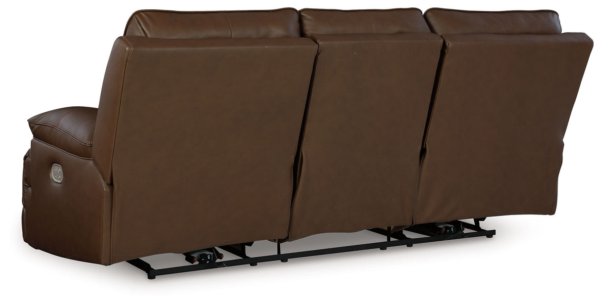 Vonryan - Tobacco - Power Reclining Sofa With Adj Headrest by Signature Design by Ashley® | Bel Furniture