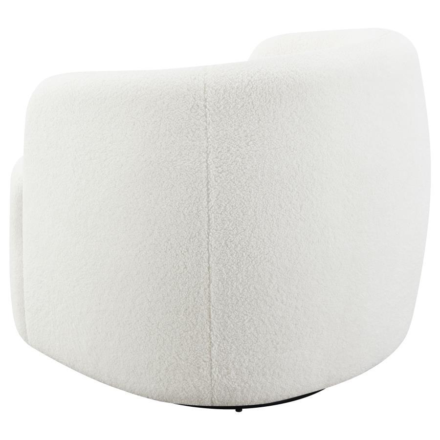 Hudson - Faux Sheepskin Upholstered Swivel Chair - Natural by CoasterElevations | Bel Furniture