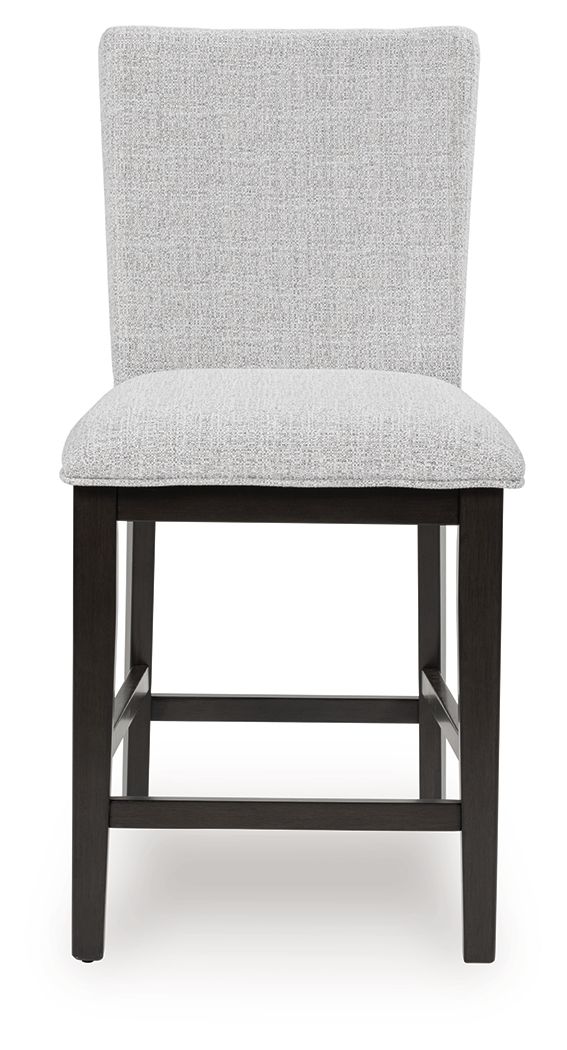 Neymorton - Dark Grayish Brown - Upholstered Barstool (Set of 2) by Signature Design by Ashley® | Bel Furniture