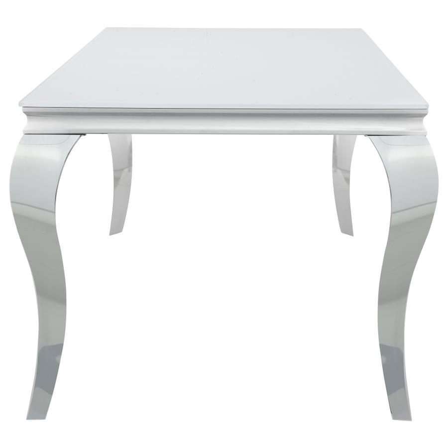 Carone - Rectangular Glass Top Dining Table by CoasterEssence | Bel Furniture