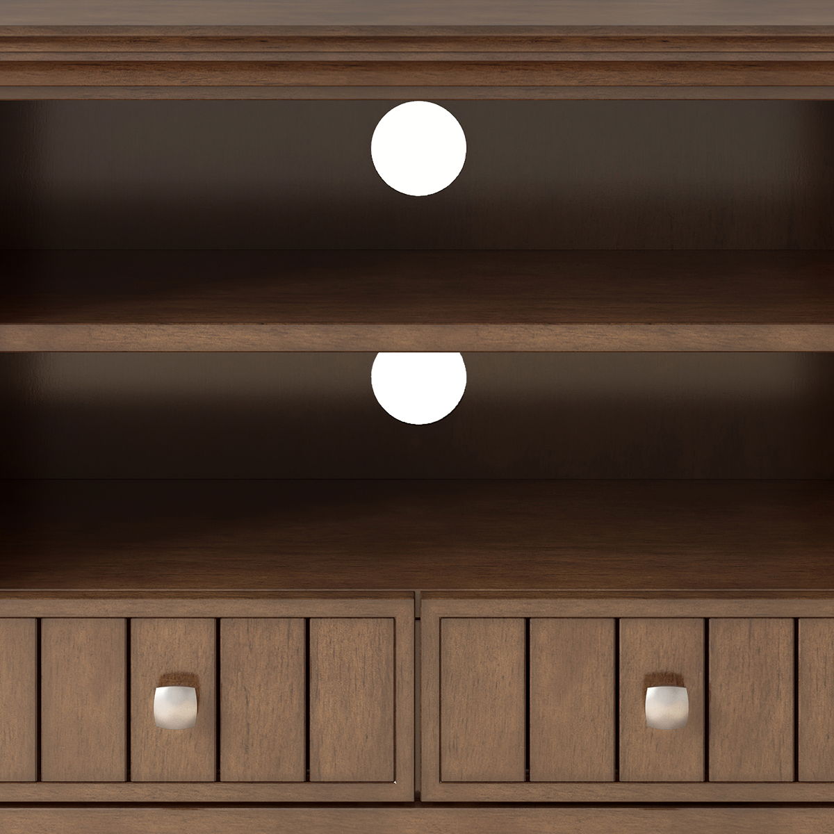 Acadian - TV Media Stand - Rustic Natural Aged Brown by Simpli-Home | Bel Furniture