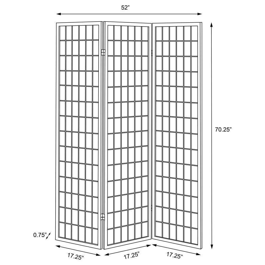 Carrie - 3-Panel Room Divider Folding Shoji Screen by CoasterEveryday | Bel Furniture