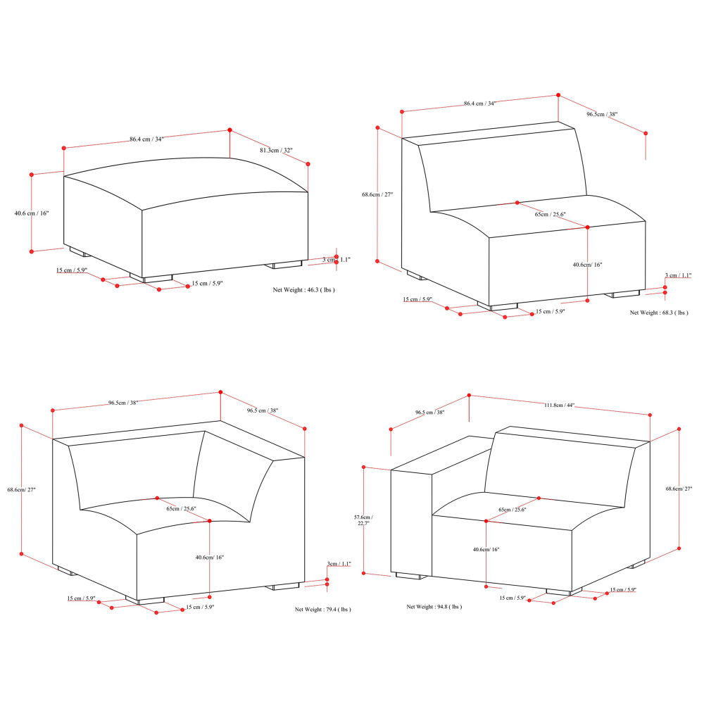 Rex - Handcrafted Sectional Sofa And Ottoman