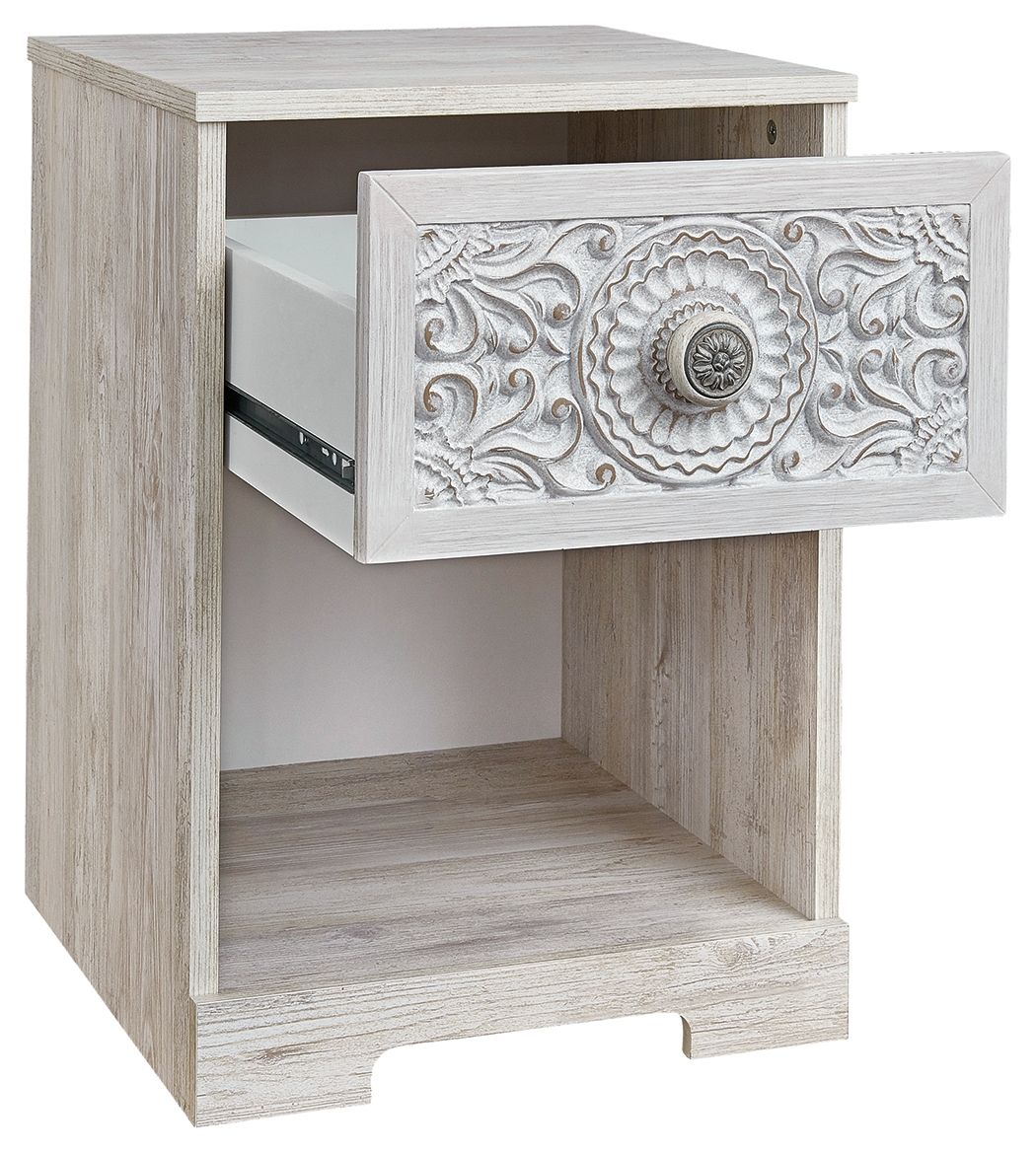 Paxberry - Whitewash - One Drawer Night Stand - Open Cubby by Signature Design by Ashley® | Bel Furniture