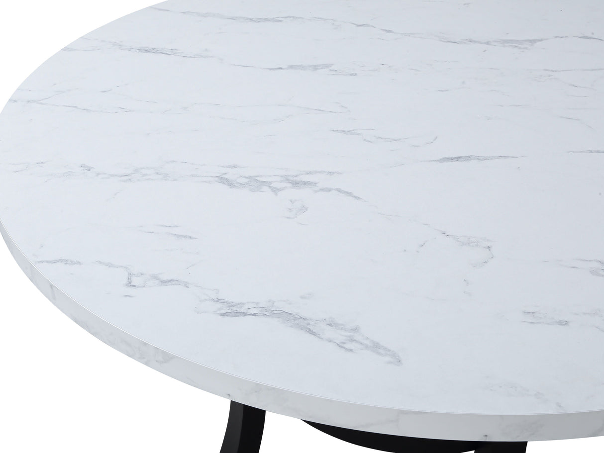 Isla - Round Dining Table - White / Black by Crown Mark | Bel Furniture