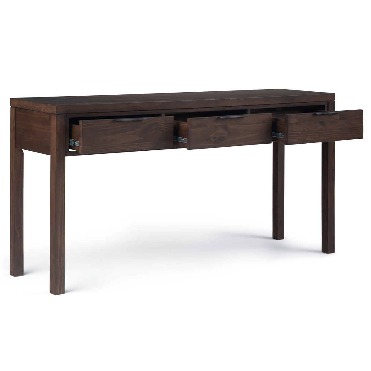 Hollander - Wide Console Table - Warm Walnut Brown by Simpli-Home | Bel Furniture