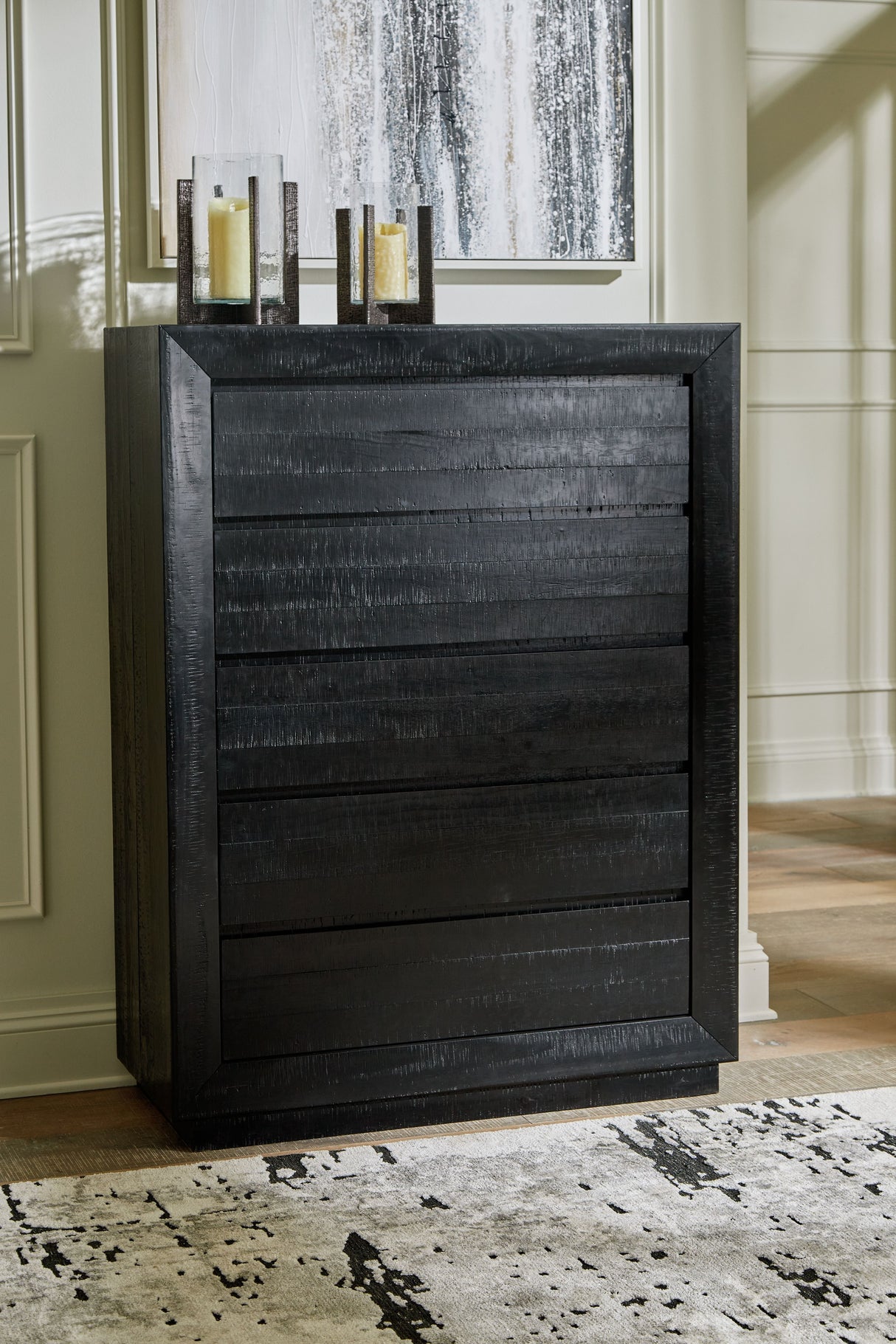 Londer - Black - Five Drawer Chest by Millennium® by Ashley | Bel Furniture