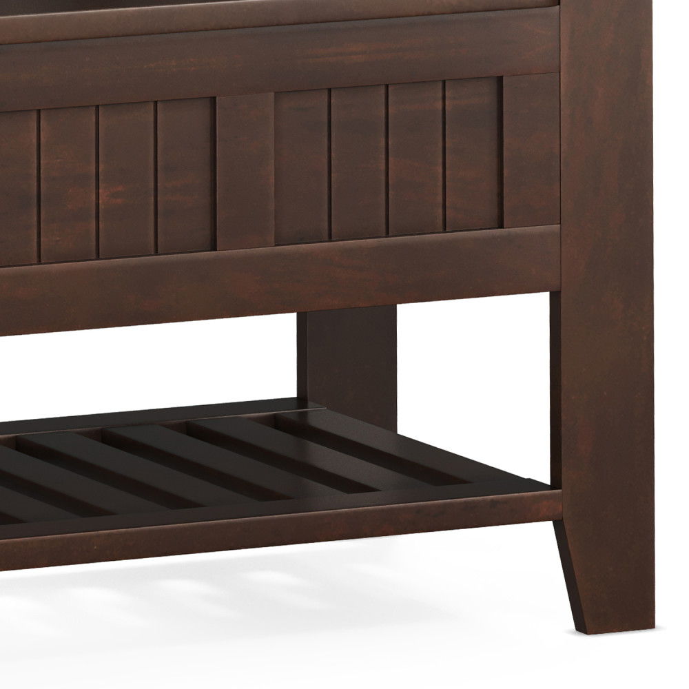 Acadian - Entryway Storage Bench With Shelf - Brown by Simpli-Home | Bel Furniture