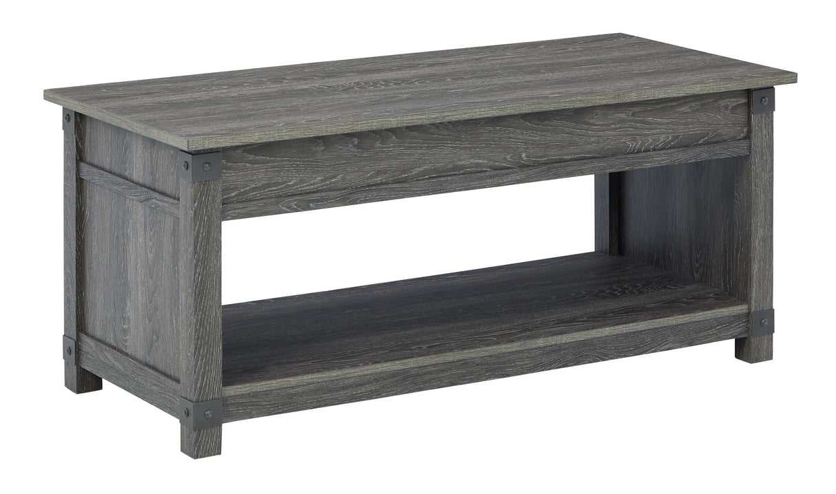Freedan - Grayish Brown - 3 Pc. - Coffee Table, 2 End Tables by Signature Design by Ashley® | Bel Furniture