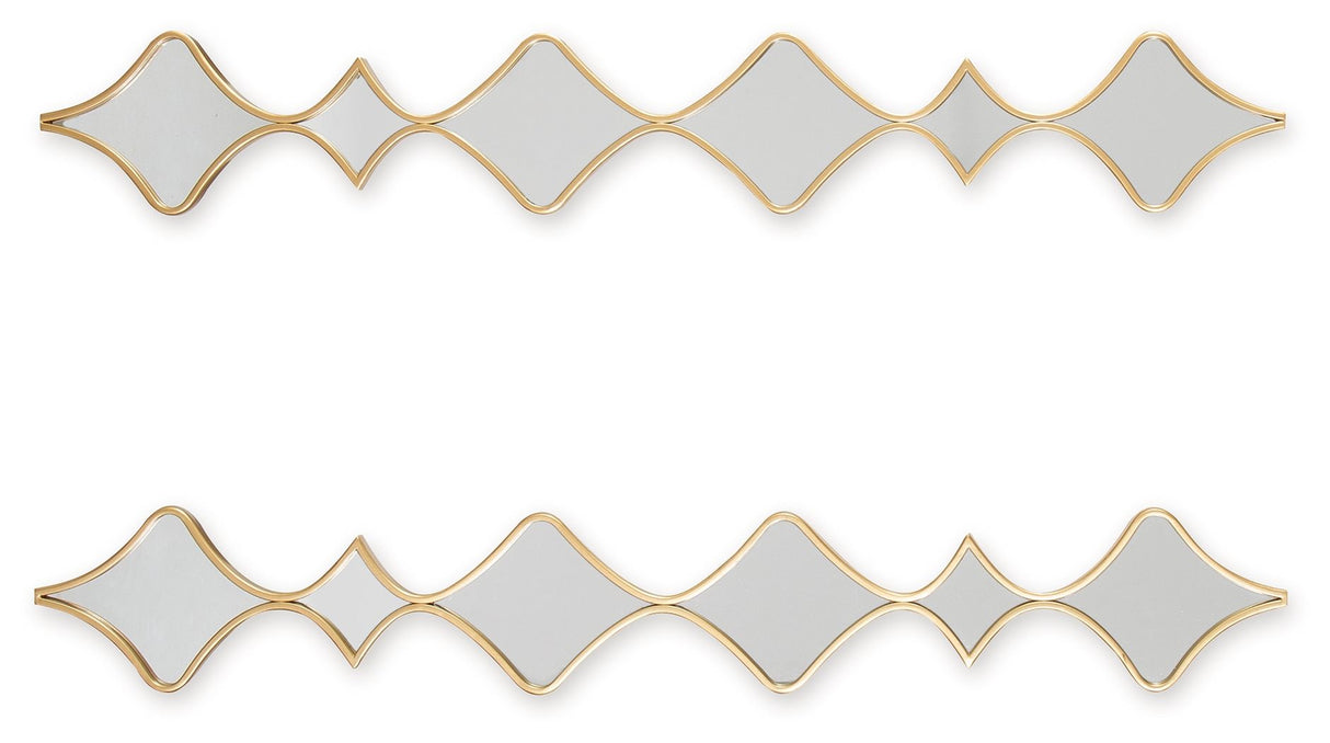 Harriswood - Gold Finish - Accent Mirror Set (Set of 2) by Signature Design by Ashley® | Bel Furniture