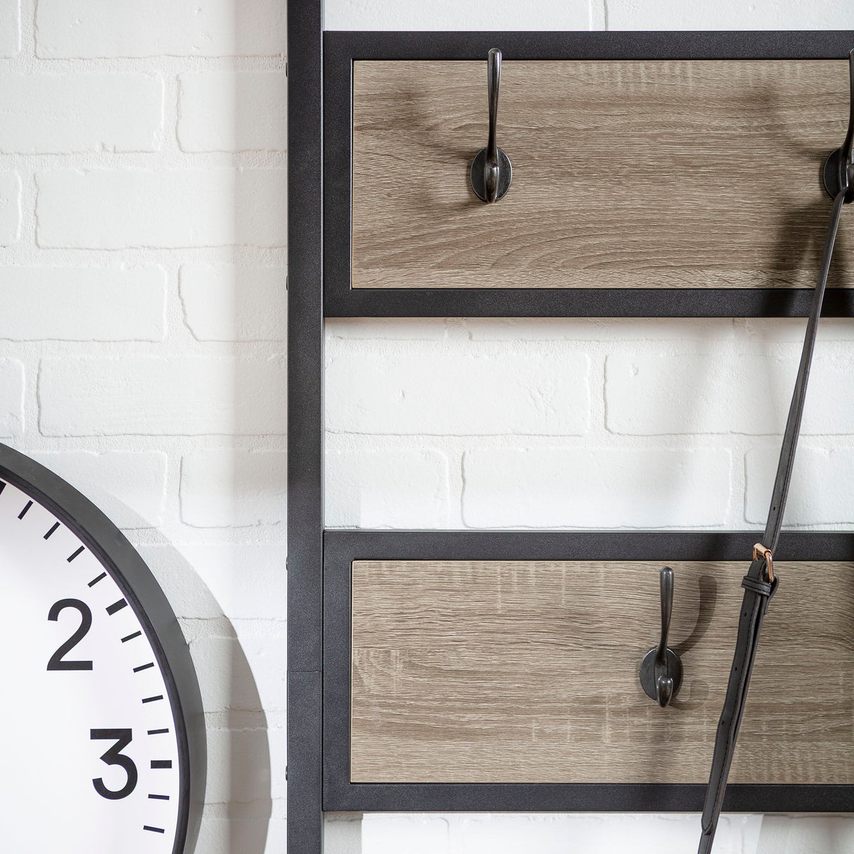 Rustic X-Back Hall Tree With Bench by Walker Edison | Bel Furniture