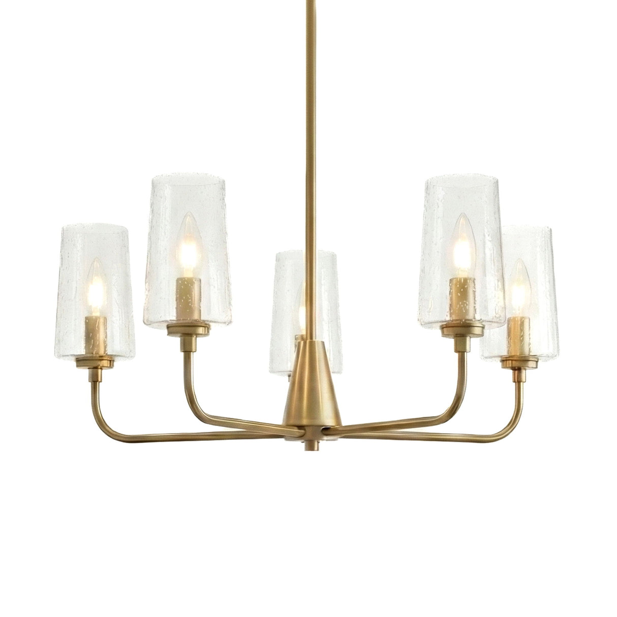 Dazzle - 5 Lights Chandelier With Clear Seeded Satin - Antique Brass / Clear / Gold