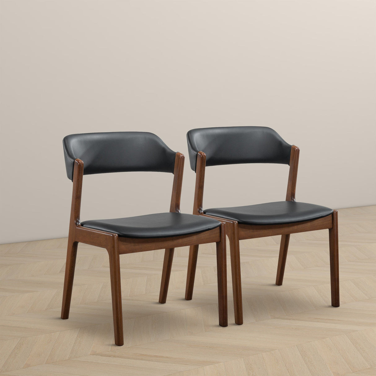 Enzo - Dining Chair (Set of 2) - Black / Brown by Ashcroft Furniture | Bel Furniture