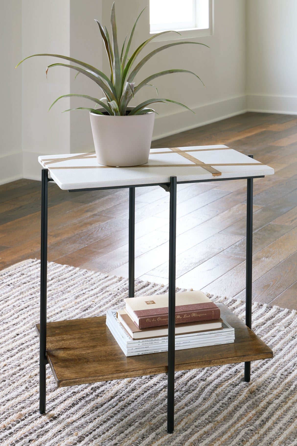 Braxmore - White / Light Brown - Accent Table by Signature Design by Ashley® | Bel Furniture