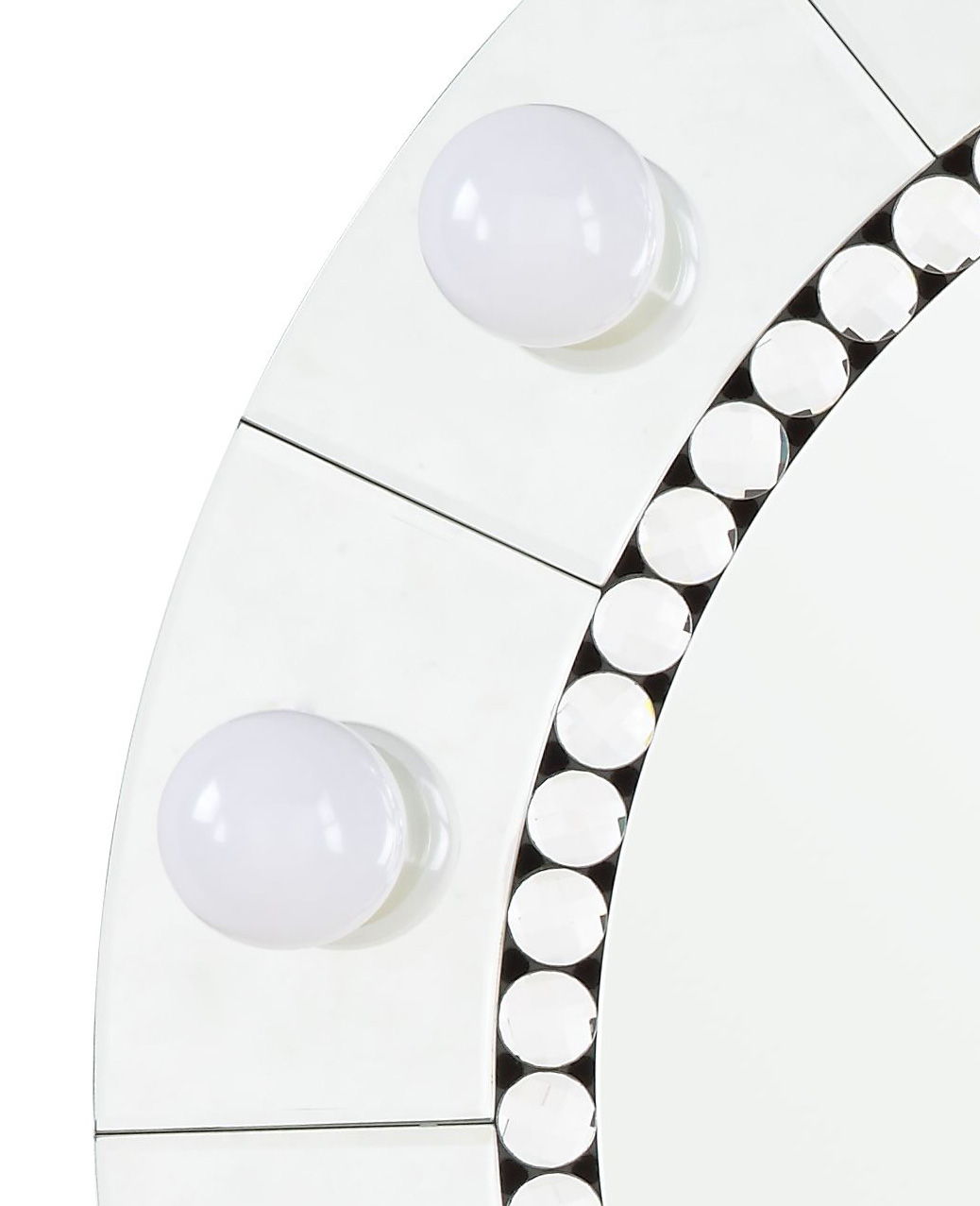 Farai - Glam Mirrored Faux Crystal Diamonds Wall Decor Mirror - Silver by Urban Nest | Bel Furniture