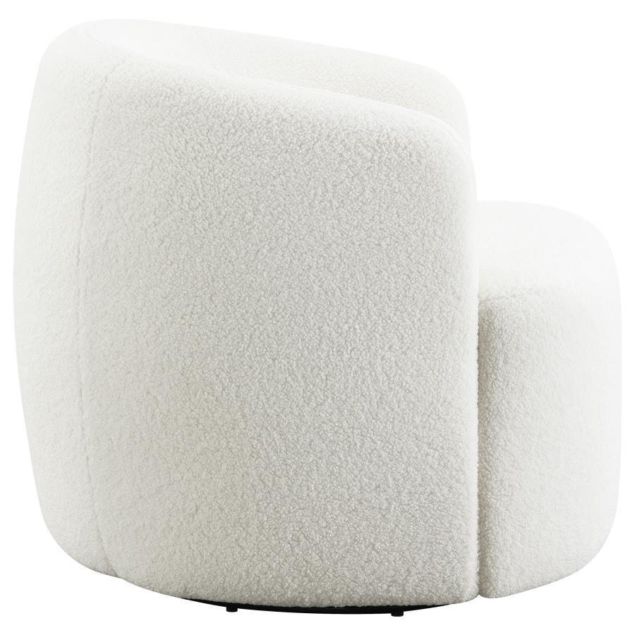 Hudson - Faux Sheepskin Upholstered Swivel Chair - Natural by CoasterElevations | Bel Furniture