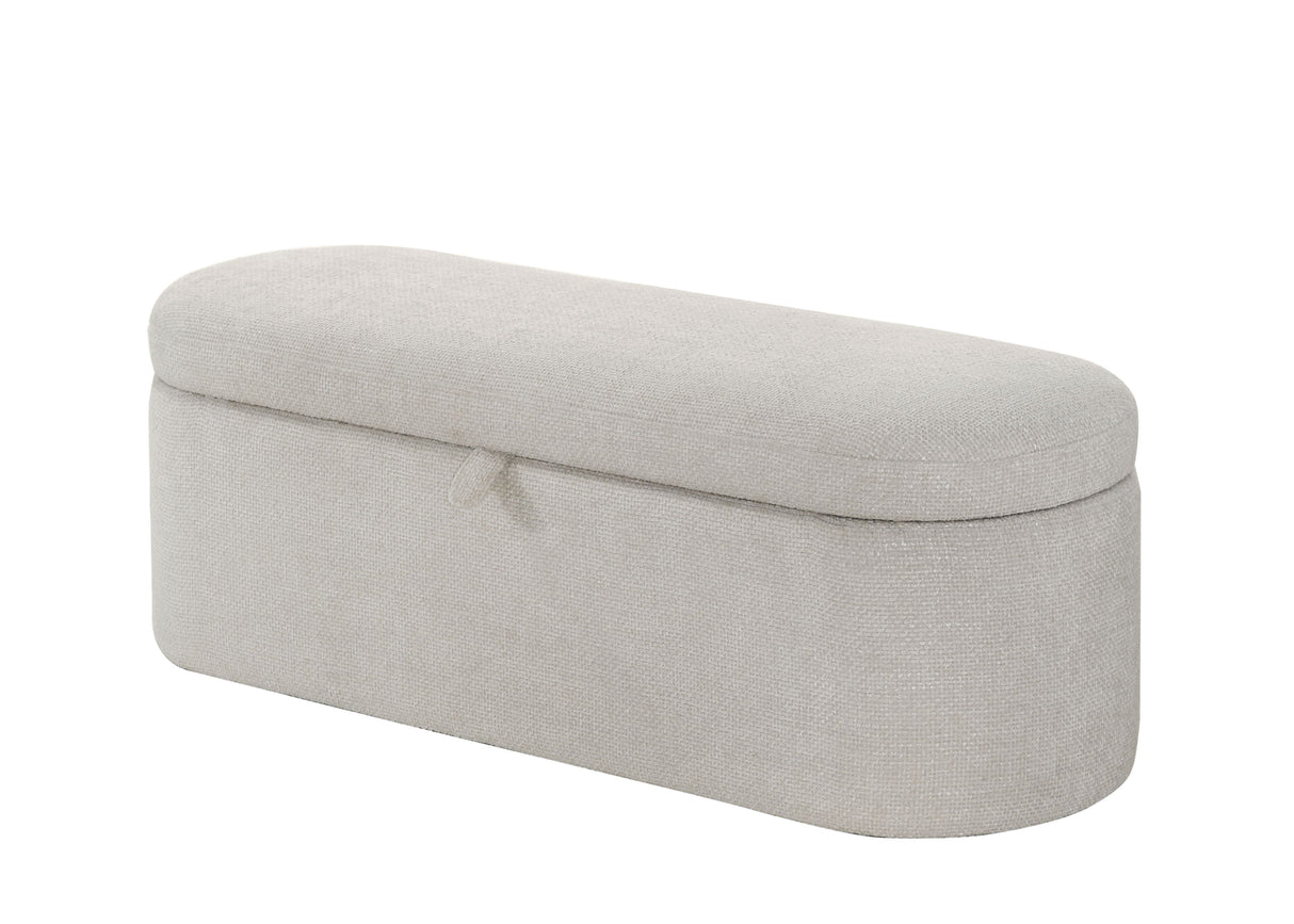 Philipa - Storage Bench Pearl Silver by Crown Mark | Bel Furniture