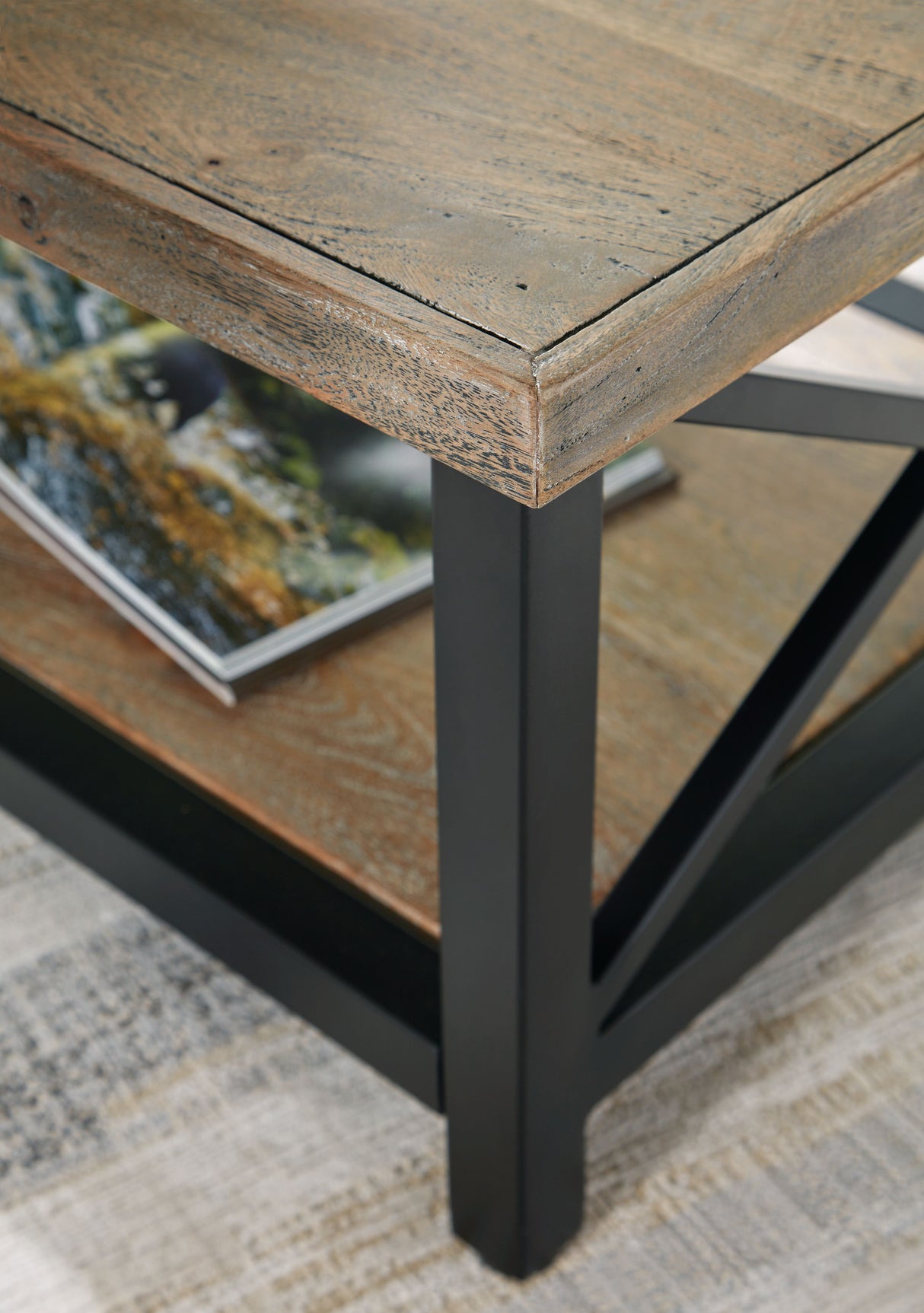 Bristenfort - Brown / Black - Rectangular Cocktail Table by Signature Design by Ashley® | Bel Furniture