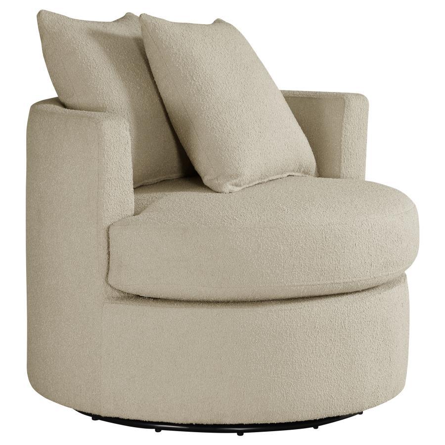 Debbie - Upholstered Swivel Accent Chair Beige by CoasterEveryday | Bel Furniture