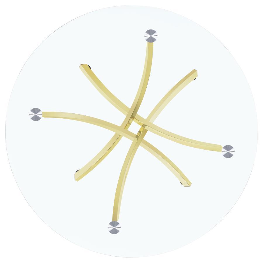 Beckham - Round Glass Top Dining Table by CoasterEveryday | Bel Furniture