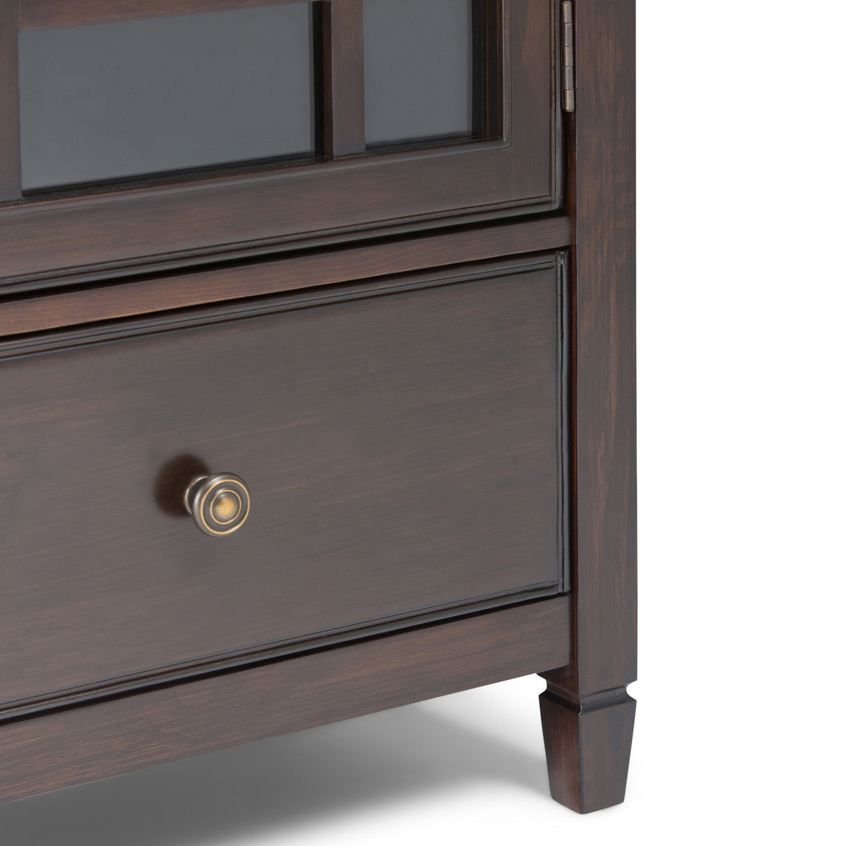Connaught - Tall Storage Cabinet - Dark Chestnut Brown by Simpli-Home | Bel Furniture