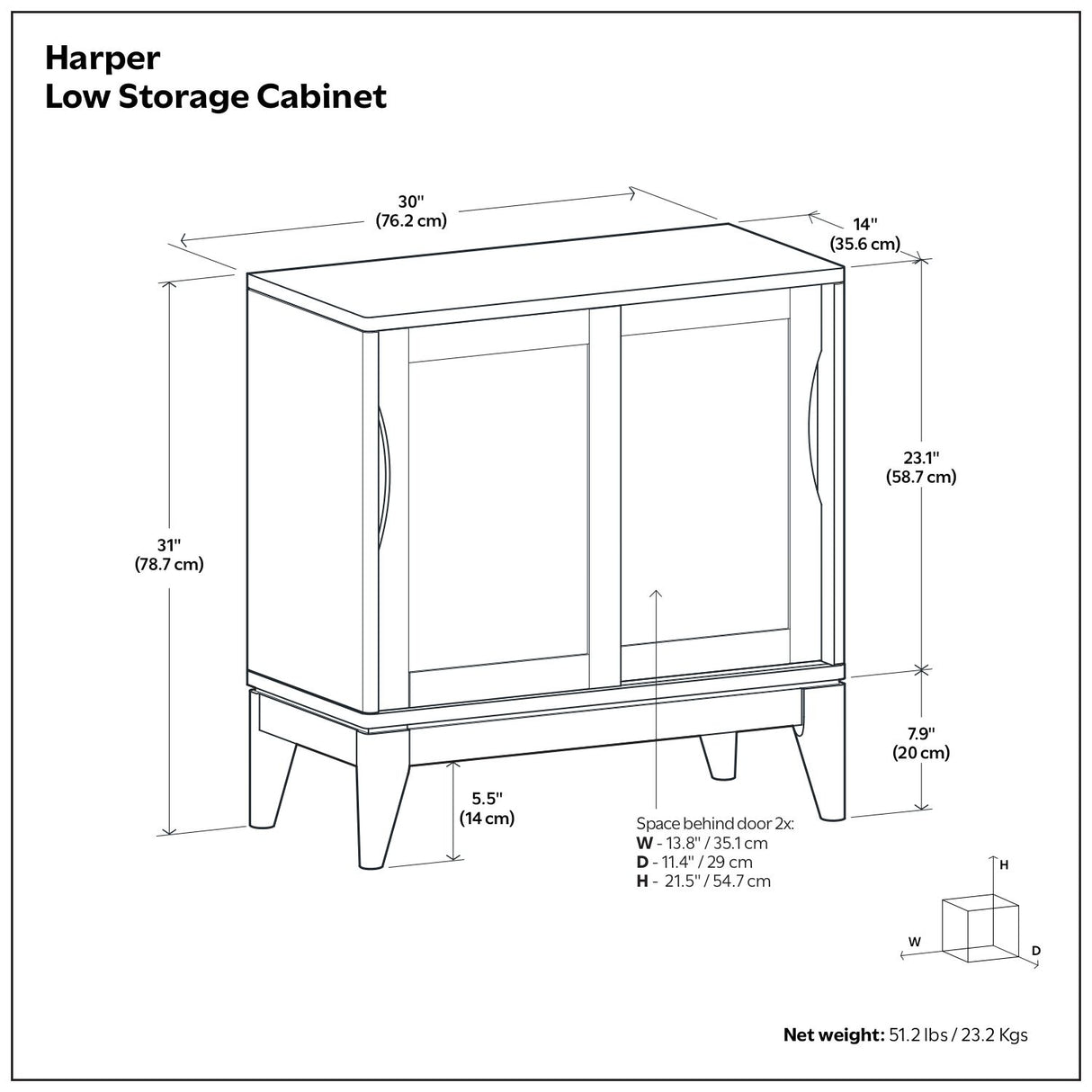 Harper - Low Storage Handcrafted Cabinet