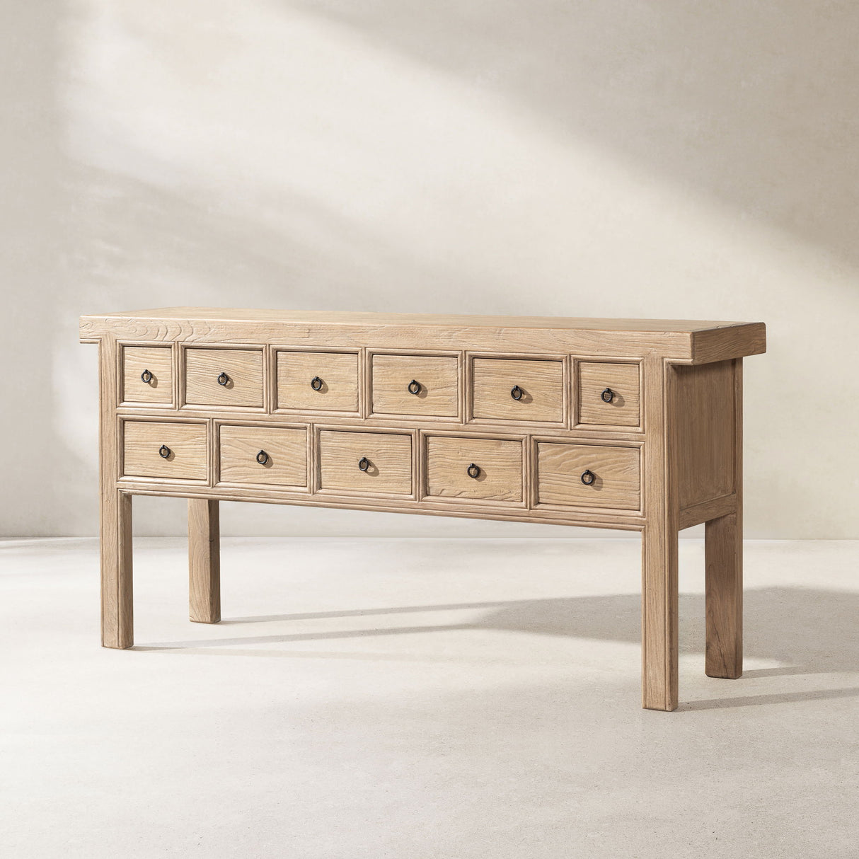 Bellamy Heritage - 11 Drawer Table With Open Base - Brown
