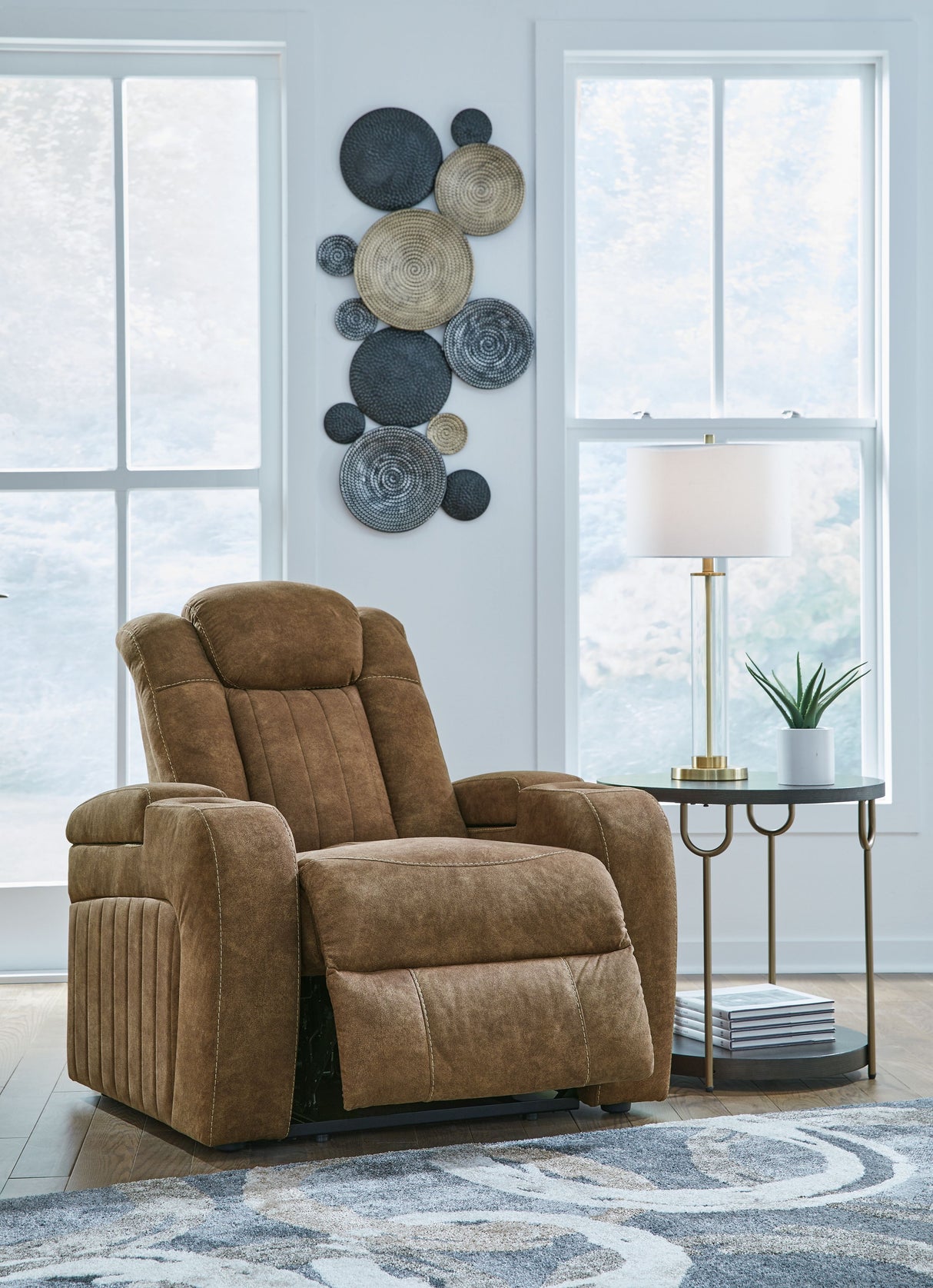 Wolfridge - Brindle - Power Recliner/Adj Headrest by Signature Design by Ashley® | Bel Furniture
