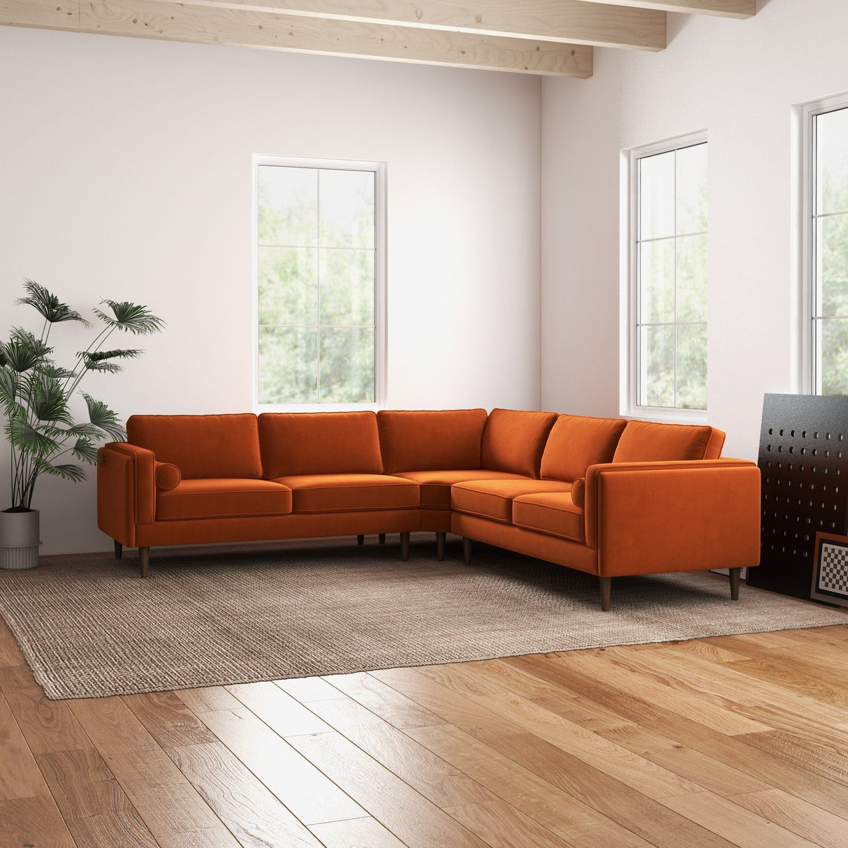 Amber - Velvet Corner Sectional Sofa