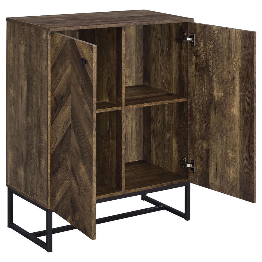 Carolyn - 2 Door Engineered Accent Wood Cabinet - Rustic Oak by CoasterEveryday | Bel Furniture