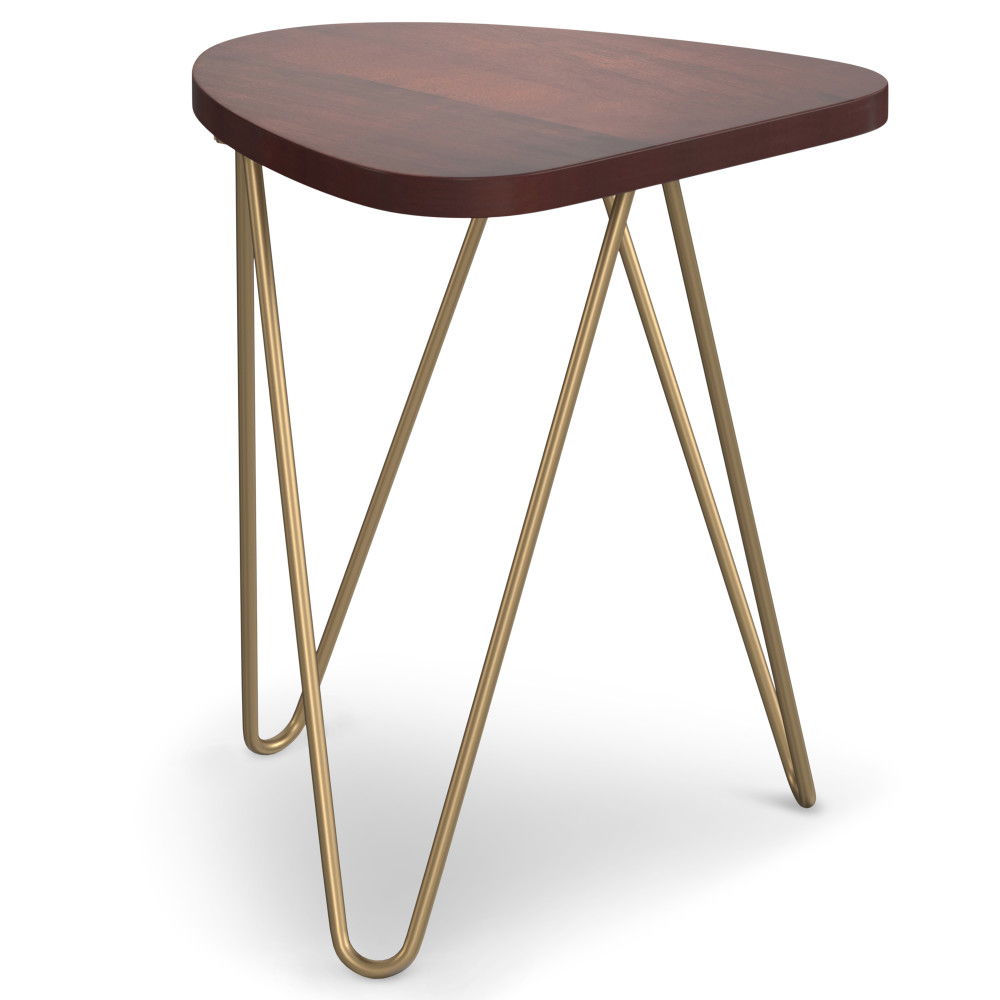 Patrice - Handcrafted Metal And Wood Accent Table Dark Brown by Simpli-Home | Bel Furniture